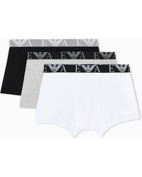 Emporio Armani - 3-Pack Boxers With Bold Monogram Logo Waistband - Lyst