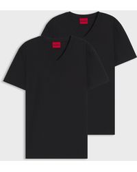 HUGO - V 2-Pack V-Neck T-Shirts - Lyst