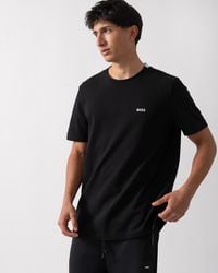 BOSS - Taddy Cotton Piqué T-shirt With Oxford-jacquard Back Collar - Lyst