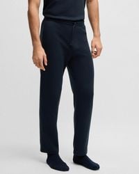 BOSS - Waffle Cotton-blend Pyjama Bottoms With Embroidered Logo - Lyst