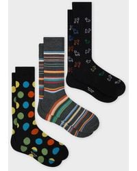 Paul Smith - 3-Pack Spot/Stripe/Dog Pattern Socks - Lyst