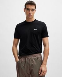 BOSS - Tee Stretch Cotton T-Shirt With Contrast Logo Nos - Lyst