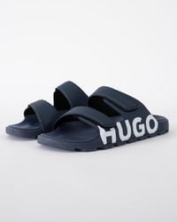 HUGO - Evander Logo Sandals With Double Touch-Closure Straps - Lyst