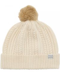 cream bobble hat womens