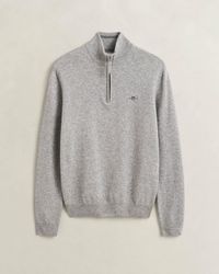 GANT - Superfine Lambswool Half Zip Sweater - Lyst