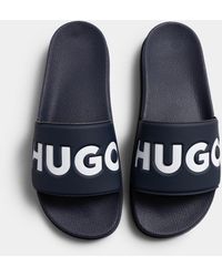HUGO - Match Italian Made Slides With Logo Strap - Lyst