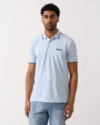 BOSS - Paddy Pro Cotton Blend Polo Shirt With Contrast Logos - Lyst