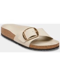 Birkenstock - Madrid Big Buckle Natural Patent Leather Sandals - Lyst