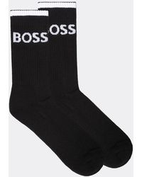 BOSS - 6 Pack Stripe Combed Cotton Quarter Length Socks Nos - Lyst