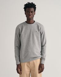 GANT - Melange Shield Crew Neck Sweatshirt - Lyst