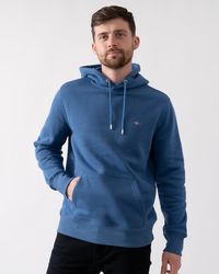GANT - Regular Fit Shield Logo Pullover Hoodie Colour: 442 Vintage, Size: L - Lyst