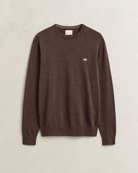 GANT - Classic Cotton Shield Logo Crew Neck Jumper - Lyst