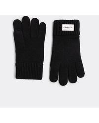 GANT - Wool Knit Gloves - Lyst