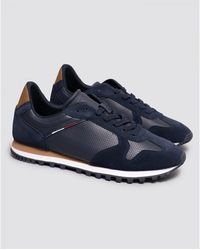 Tommy Hilfiger Elevated Runner Leather Mix Sneakers - Blue