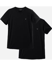 Emporio Armani - 2-Pack Crew Neck T-Shirts With Eagle Logo - Lyst