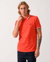 BOSS - Paddy Cotton-Piqué Polo Shirt With Contrast Logo - Lyst