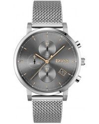 BOSS by HUGO BOSS - Boss Integrity Stainless Steel Mesh Strap Watch - Lyst