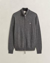 GANT - Superfine Lambswool Full Zip Sweater - Lyst