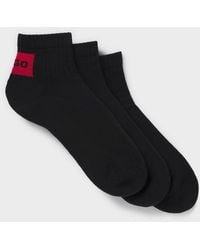 HUGO - Three-Pack Ankle Socks With Logo Labels - Lyst
