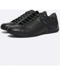 BOSS - Saturn Leather Lux Low Profile Trainers - Lyst