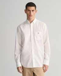 GANT - Regular Fit Long Sleeve Poplin Shirt - Lyst