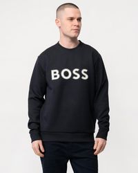 BOSS - Salbo 1 Cotton-blend Sweatshirt With Hd Logo Print - Lyst