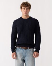 Belstaff - Westport Crew Neck Cable Knit Jumper - Lyst
