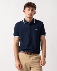 Lacoste - Contrast Collar Pique Regular Fit Polo Shirt - Lyst