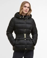 Barbour - Short Track Line Puffer Jacket - Lyst