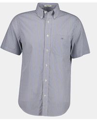 GANT - Regular Fit Poplin Stripe Short Sleeve Shirt - Lyst