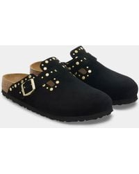 Birkenstock - Boston Rivet Suede Leather Clogs - Lyst
