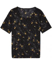 Maison Scotch - Silky Feel Printed Ladder Tape Detail Blouse - Lyst