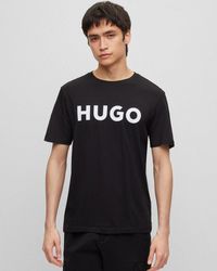 HUGO - Duivio Hort Eeve Crew Neck T-hirt Back An - Lyst