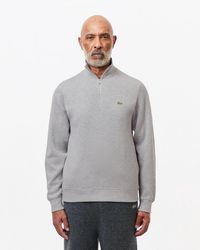 Lacoste - Zippered Stand-Up Collar Cotton Sweatshirt - Lyst