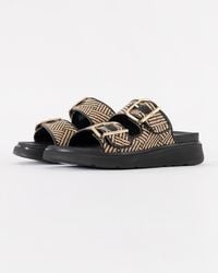 Fitflop - Gen-Ff Buckle Graphic-Weave Two-Bar Slides - Lyst