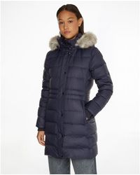 Tommy Hilfiger Tyra Long Down Padded Jacket Black | Lyst