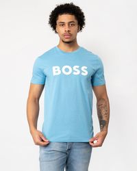 BOSS - Paul Curved Logo Contrast Collar Polo Shirt A/w - Lyst
