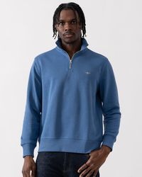 GANT - Regular Fit Shield Logo Half Zip Sweatshirt Colour: 442 Vintage - Lyst