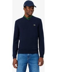 Lacoste - Monochrome Jersey V Neck Sweater - Lyst