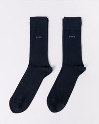 BOSS - 2 Pack Regular-length Bamboo Socks With Logo Details - Lyst