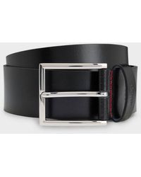HUGO - Giaspo Leather Belt With Logo Keeper - Lyst