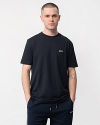 BOSS - Tee Stretch Cotton T-shirt With Contrast Logo Nos - Lyst