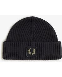 Fred Perry - Cotton Ribbed Beanie - Lyst