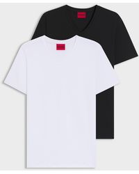 HUGO - V 2-Pack V-Neck T-Shirts - Lyst