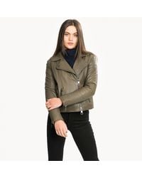 boss leather jacket women