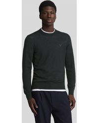 Lyle & Scott - Tonal Eagle Merino Crew Neck Jumper Size: M - Lyst
