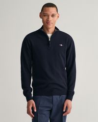 GANT - Marine Superfine Lambswool Half Zip Sweater - Lyst