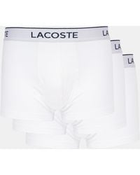 Lacoste - 3-Pack Contrast Stripe Stretch Cotton Trunks - Lyst