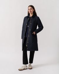 Joules - Rosewell Long Diamond Quilt Jacket - Lyst