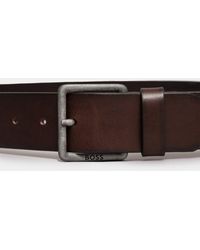 BOSS - Jeeko Leather Belt With Logo Buckle Nos - Lyst